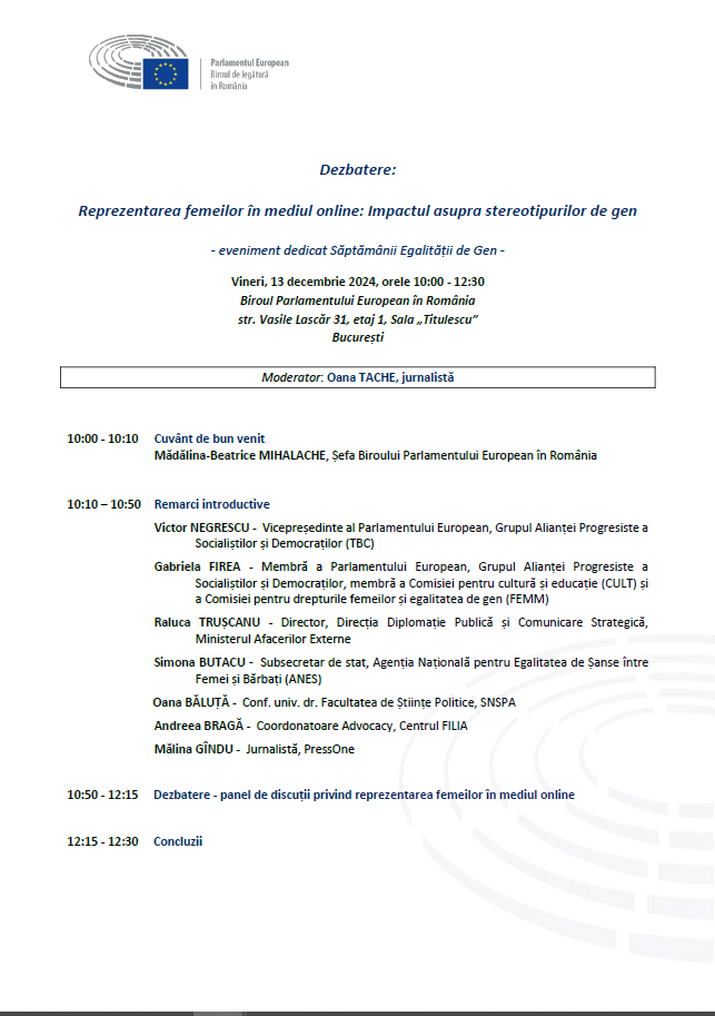 Agenda evenimentului